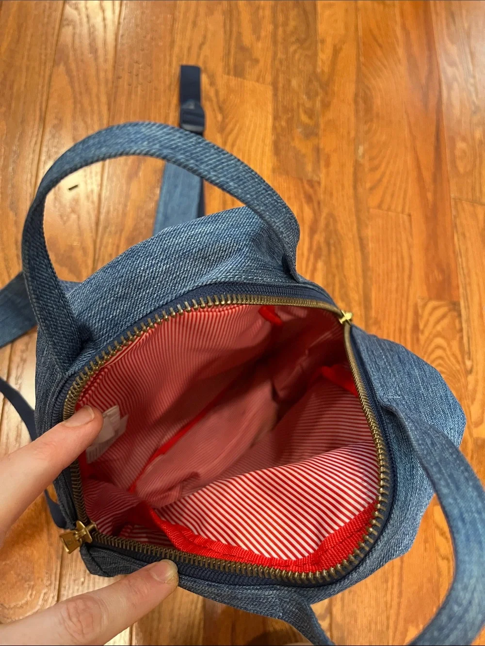 Herschel Supply Company Denim Blue Mini Backpack with Gold Hardware